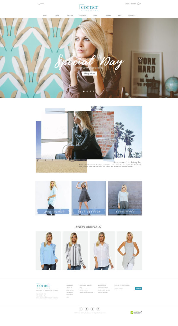 Corner Clothing Website