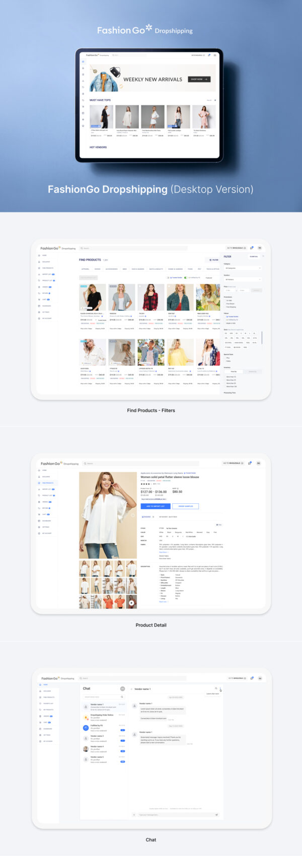 FashionGo Dropshipping – Desktop